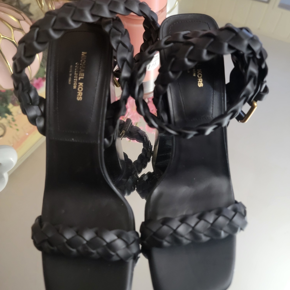 Michael Kors Black Braided Women's Sandals